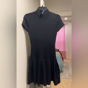 Heartloom Black Ribbed Mini Dress